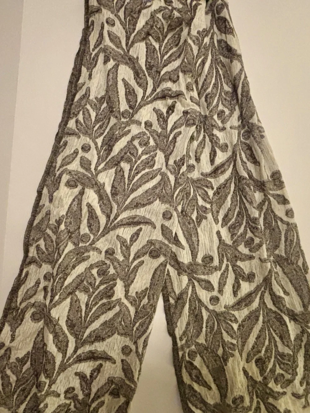 Tory Burch Brown Metallic Fringed Scarf